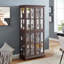 Vitrine Curio, vitrine antique avec portes en verre, tablettes réglables pour les objets de collection.-329400079