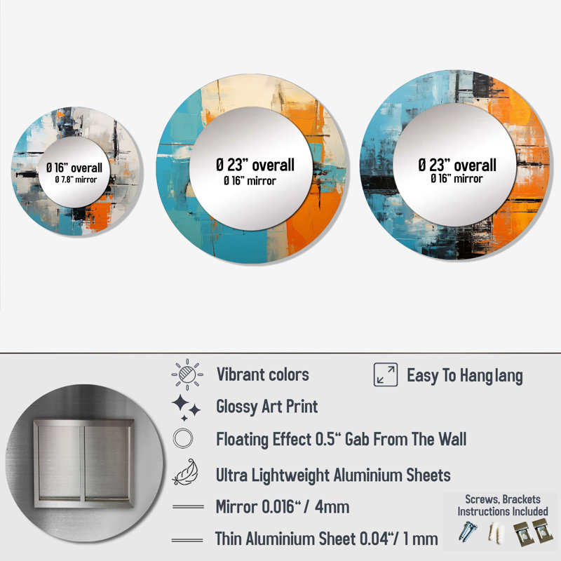 Eliorah Metal Round Mirror