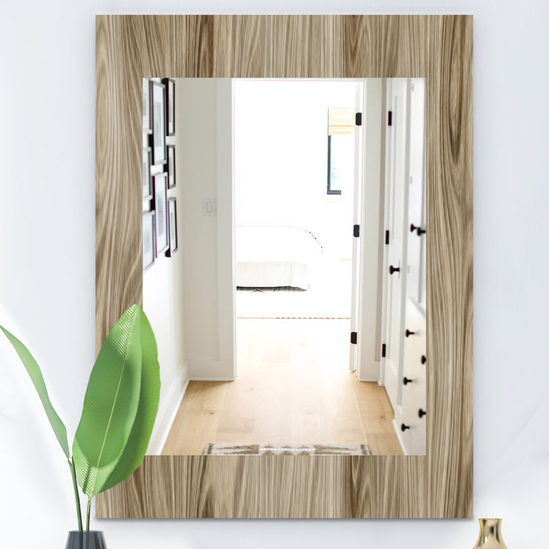Miroir mural 15 mid-century scandinave, H 24 po x l 32 po, Solid colour