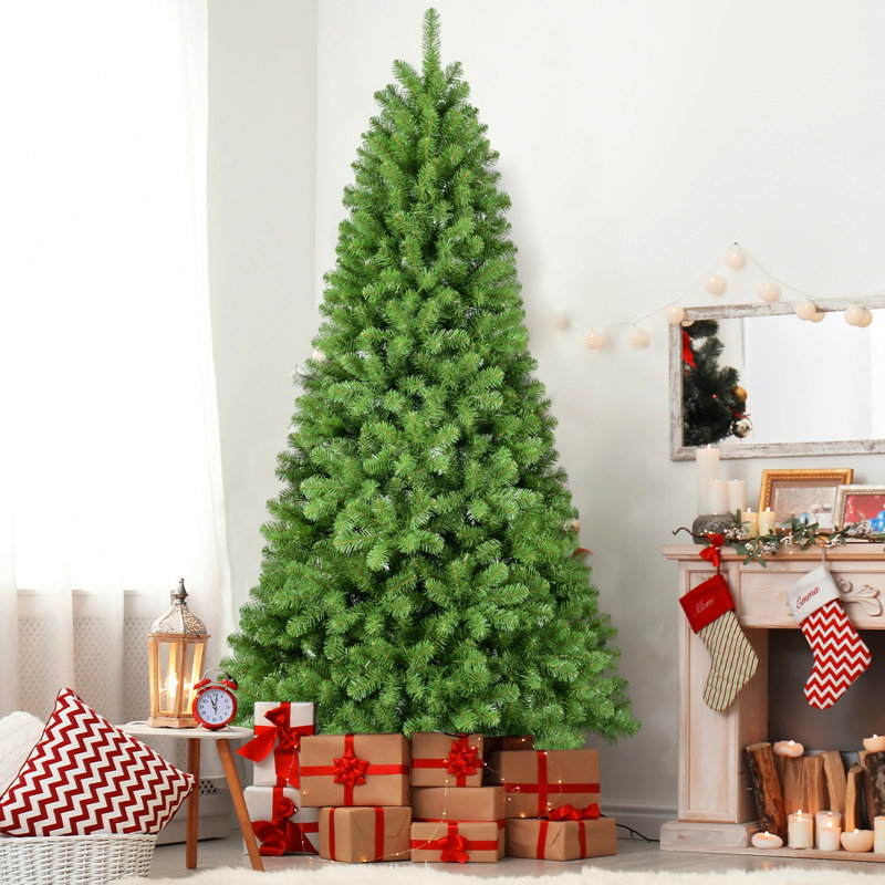 Arbre de Noël de 7,5 pi avec fil mémoire, arbre articulé de 1200 pointes, assemblage rapide et sans effort pour les pointes festives intérieures, branches en fil artificiel, festivités d'installation