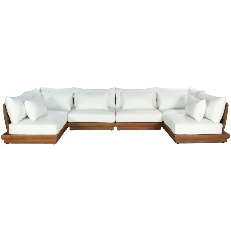 Canapé modulaire d'extérieur rembourré Ivry, Blanc