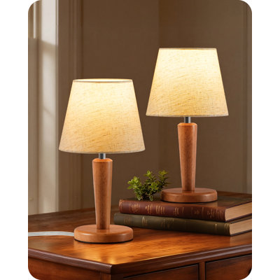 Lampes de table 12 po en bois massif à intensité variable avec mémoire
