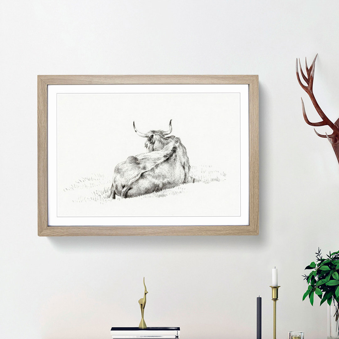 Lying Cow by Jean Bernard - Framed Print