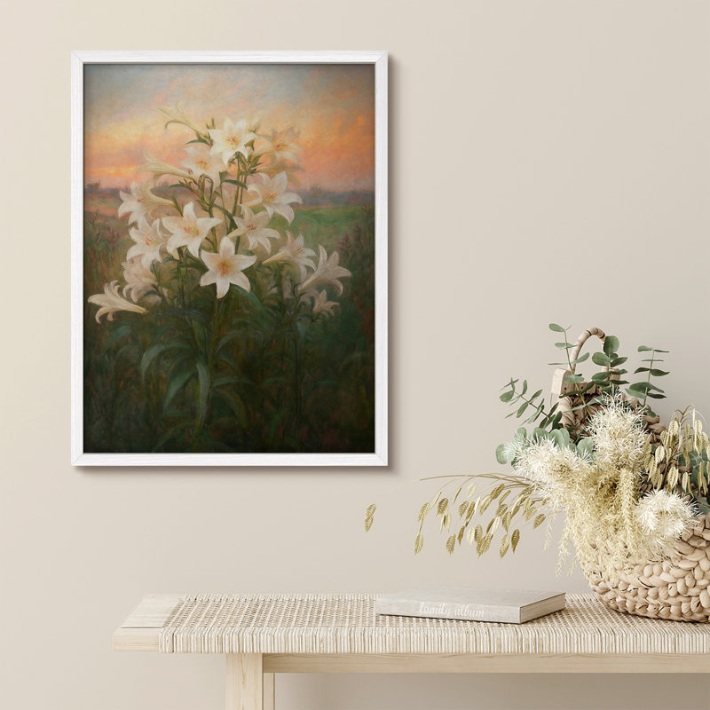 «Lilies Garden», art mural, impression de fleur douce impressionniste pour salle à manger rétro ou décoration intérieure