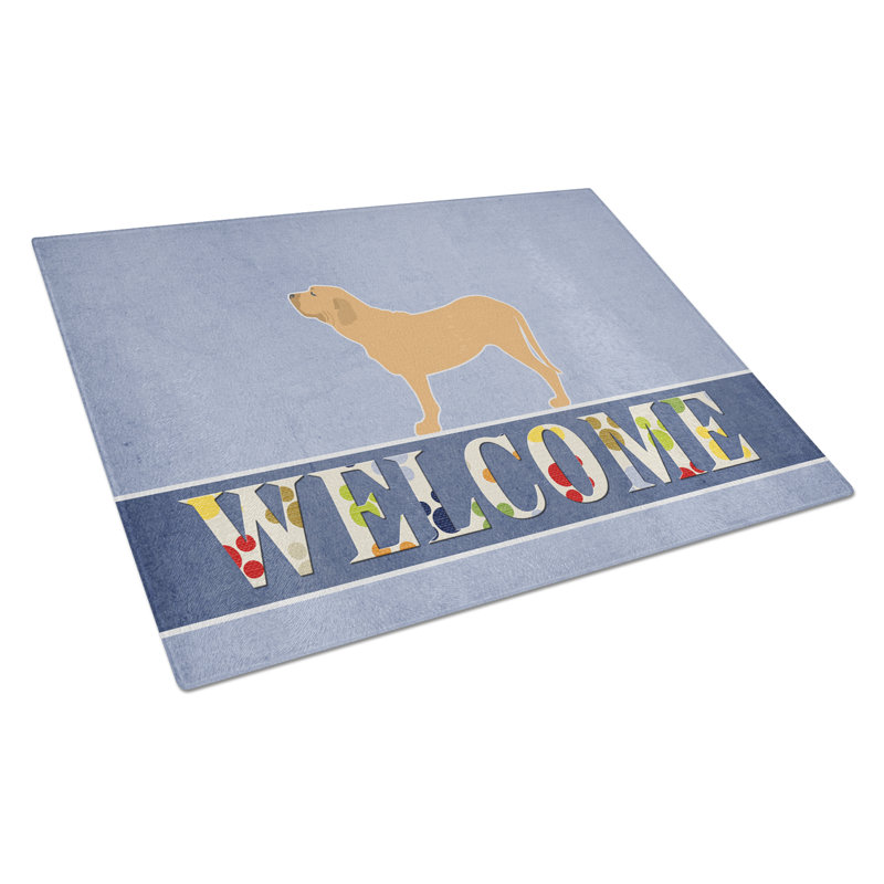 Planche à découper brasileiro fila en verre trésors caroline Welcome Dog
