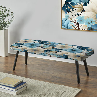 Banc rembourré floral noir Truong