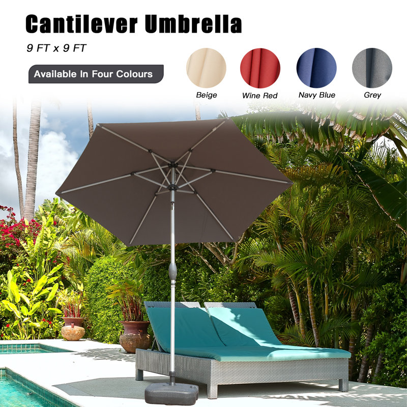 Parasol de marché 105,51 po Jizelle, Gris