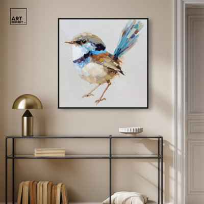 «Fairy Wren I», reproduction d'art sur toile encadrée par Art Remedy, cadre noir, 30 x 30