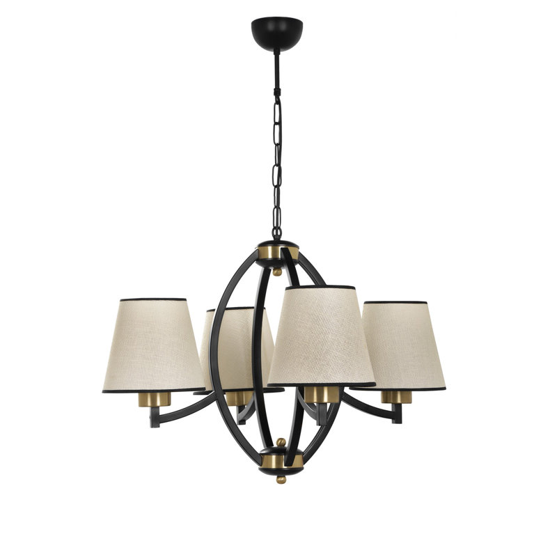 Roberson 4 - Light Shaded Chandelier, Black, Beige