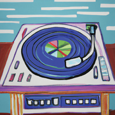 «Groovy Turntable» sur impression sur toile