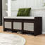 Banc de rangement pour hall d'entrée avec 3 tiroirs, rangement dissimulé et plateau rembourré capitonné-697176507