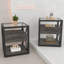 Ensemble de 2 tables de chevet modernes avec tiroir et plateau en verre trempé, table d'appoint de style industriel-1180144402-1180144403