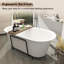 Baignoire de trempage autoportante en pierre 70,9 po x 35,4 po Hudson-87916070