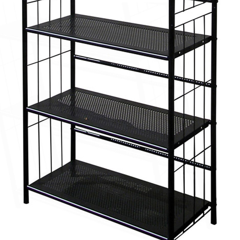 5-Tier Corner Metal Bookcase, Book Shelf, Living Room Shelving Unit, (5 Shelves) 64.04"H x 26.03"W x 11.06"D