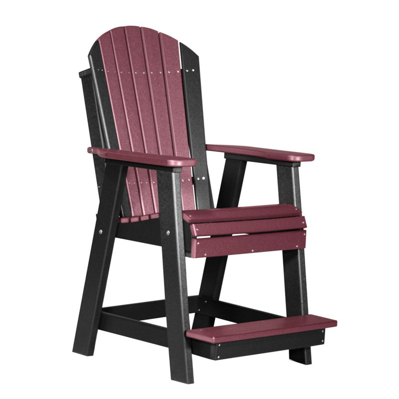 Chaise de terrasse Janel Adirondack, Bois de merisier et noir, Chaise à accoudoir