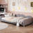 Twin Size Upholstered Daybed, Sherpa Fabric Sofabed With Cloud-Shaped Backrest-928444460-928444458