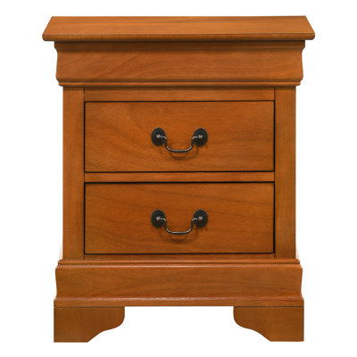Table de chevet élégante en chêne avec 2 tiroirs