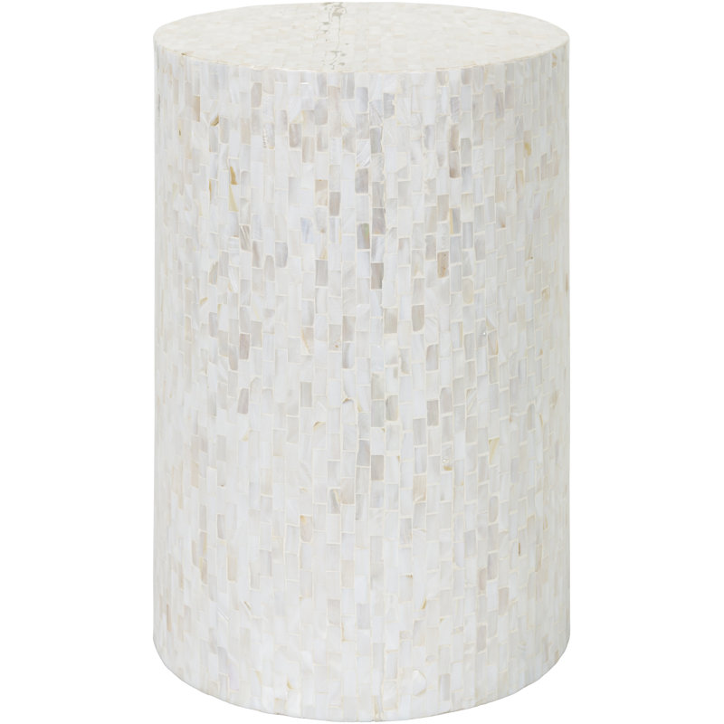 Ilhana Global End Table, Ivory/Tan