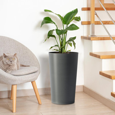 Paquet de 2 pots de fleurs de 21,7 po de hauteur pour plantes d'extérieur Jardinière carrée pour jardin