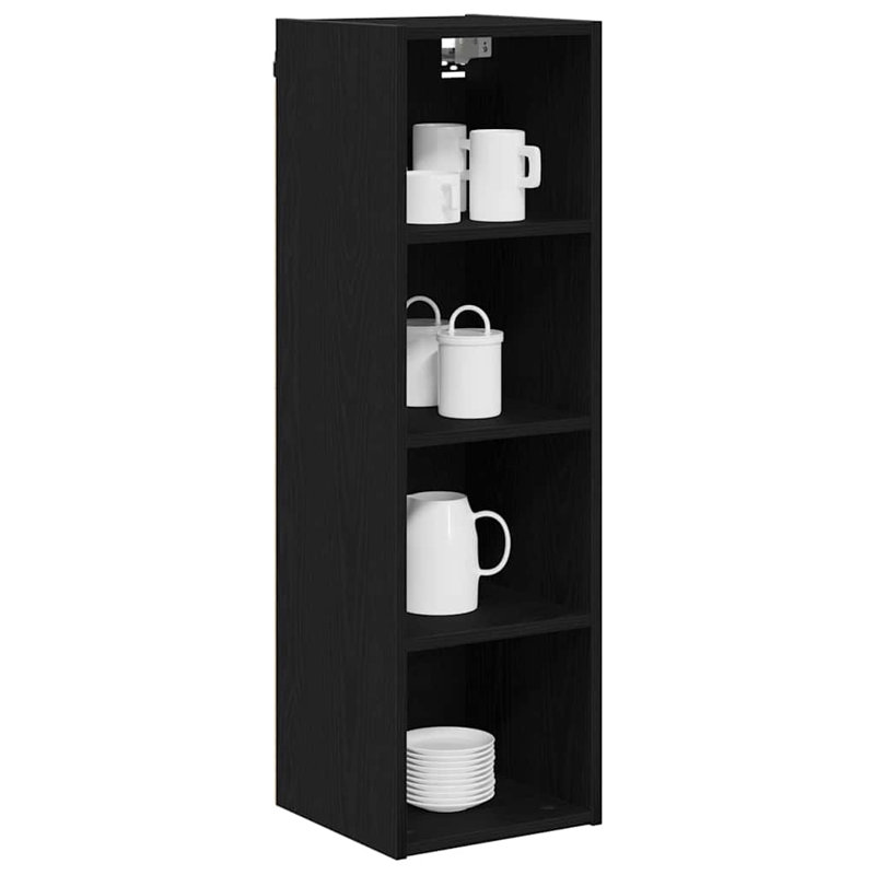 Vidaxl Hanging Cabinet With Storage Riga Old Wood 30 X 29.5 X 100 Cm, Black, 100cm H x 30cm W x 29.5cm D