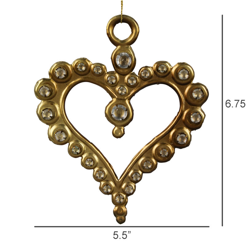 Ornement en forme de cœur, or antique