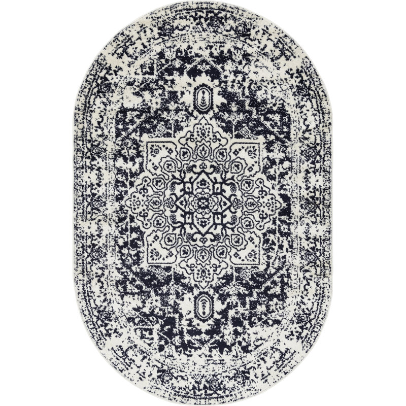 Oriental Area Rug, Oval 152 x 244cm