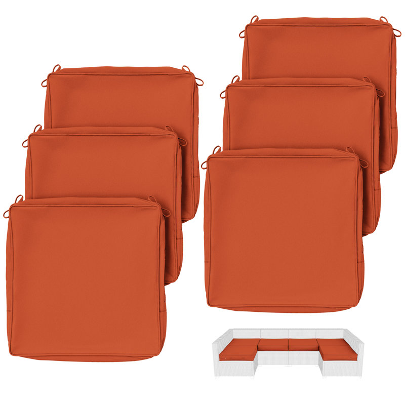 Outdoor Cushion Covers 22X22x3 Outdoor Seat Cushion Covers, Covers Only, 22" W x 22" D, Orange
