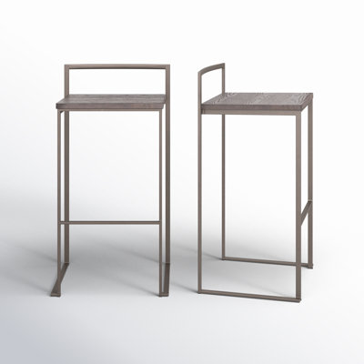 Tabouret de bar et de comptoir empilable à hauteur fixe avec siège en bois Brieon