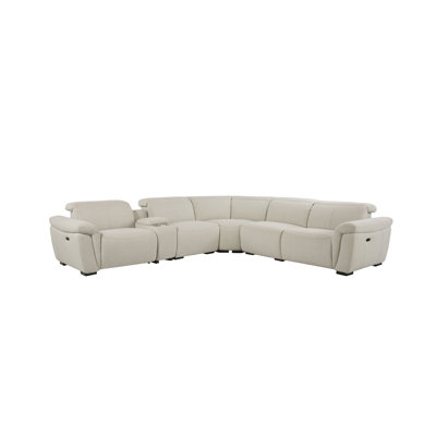 Canapé modulaire inclinable électrique pour 5 personnes Dayana Beige Boucle
