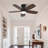 Solid Wood Ceiling Fan for Bedroom, 32 in, with Remote Operation, LED Illumination, Timer Settings