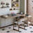 Light walnut L-Shaped Solid Wood desks-107672472-107672478