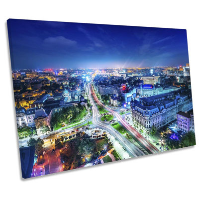 Z0631 Bucharest City Skyline - Wrapped Canvas Print