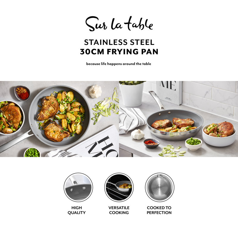 Stainless Steel Frying Pan, 10x Stronger Superior Non-stick Coating, Induction Compatible, Stainless Steel