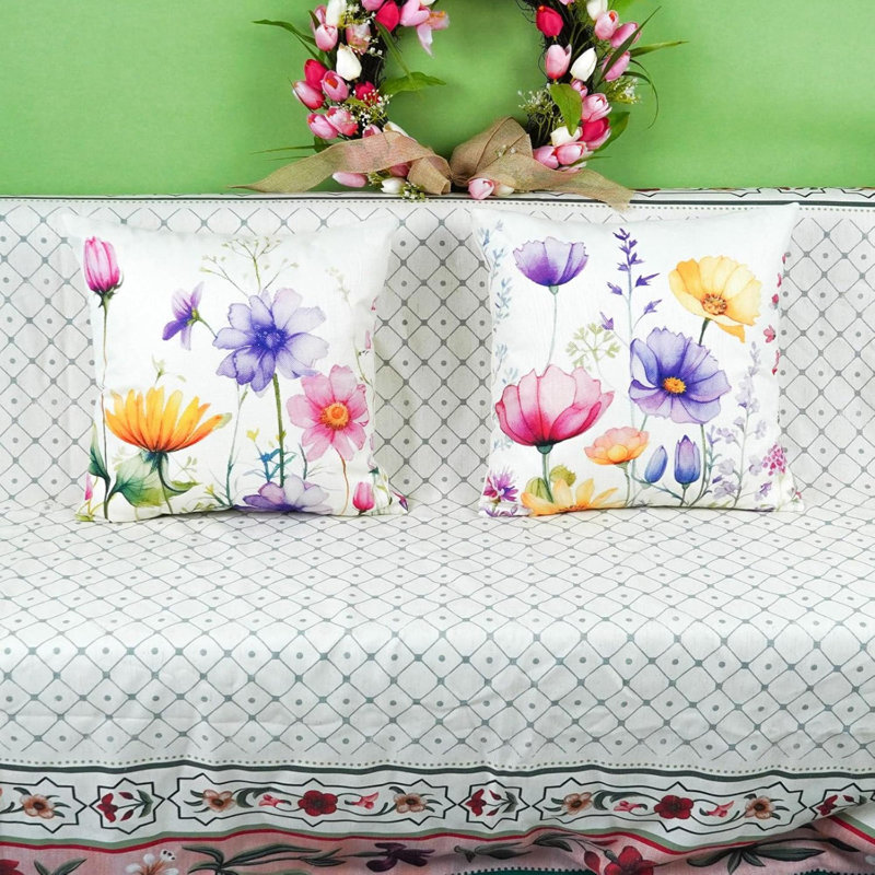 Ensemble de 2 housses de coussins pour le printemps et l'été