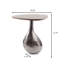 Table de bout à piédestal en fonte d'aluminium et de marbre 22 po