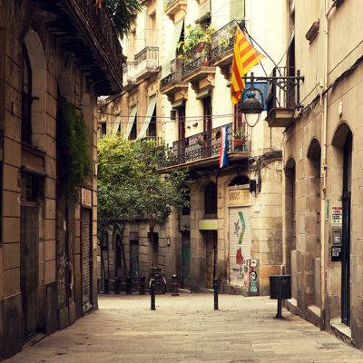 Street In Barcelona by Ibsky - Wrapped Canvas Print