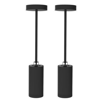 Ensemble de 2 suspensions DEL 5CCT dimmables 20W/15W/10W avec rosace noire
