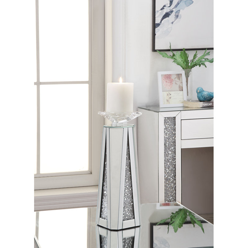 Bougeoir en verre Wasser, H 13 po x l 4 po x P 4 po