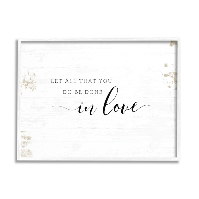 «All That You Do In Love», art mural sur toile rustique par Jennifer Pugh, H 16 po x l 20 po