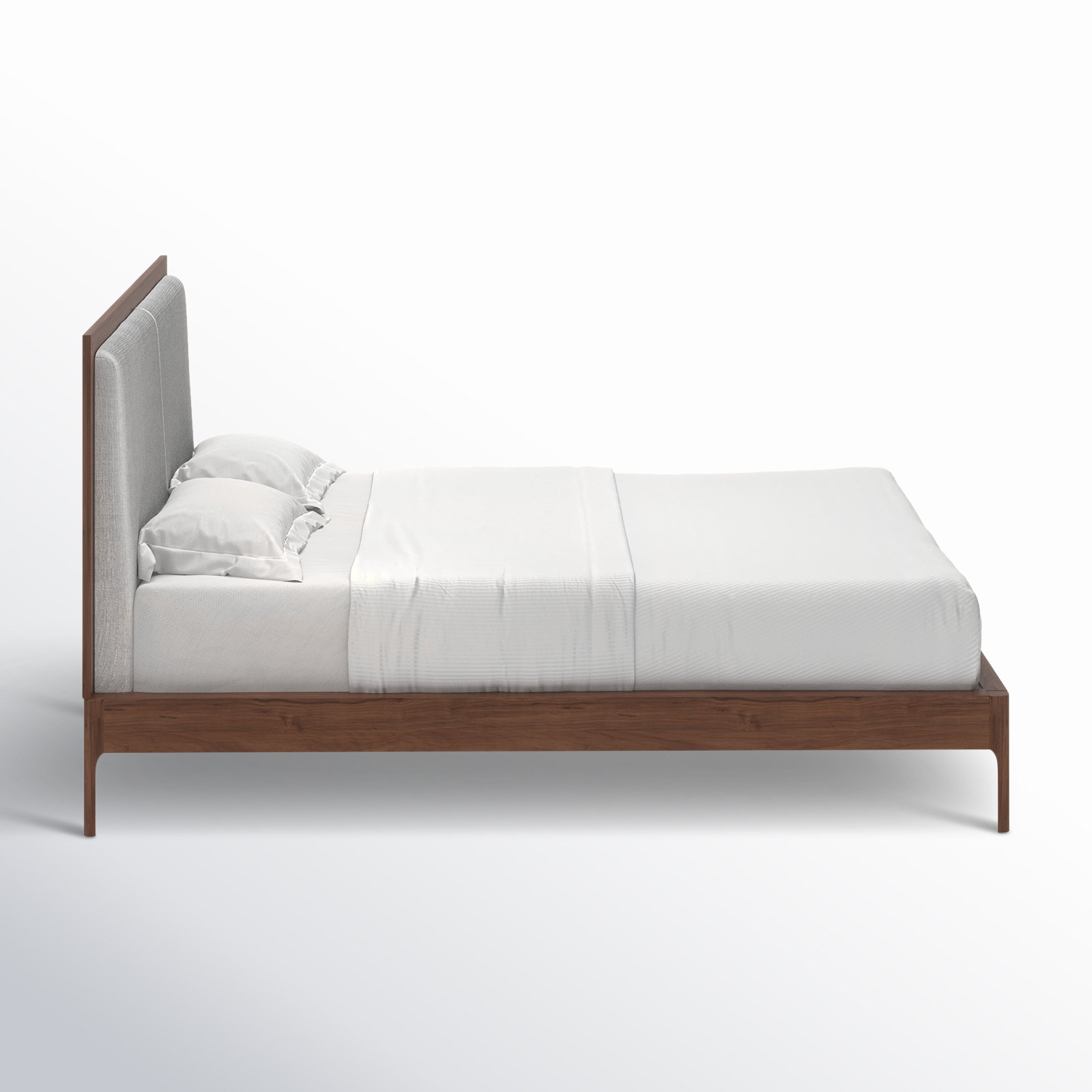Chisa Upholstered Bed, Walnut, Full/Double