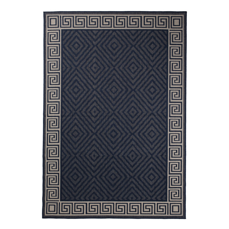 Melstone Geometric Indoor / Outdoor Rug, Rectangle 5'3" x 7'6"