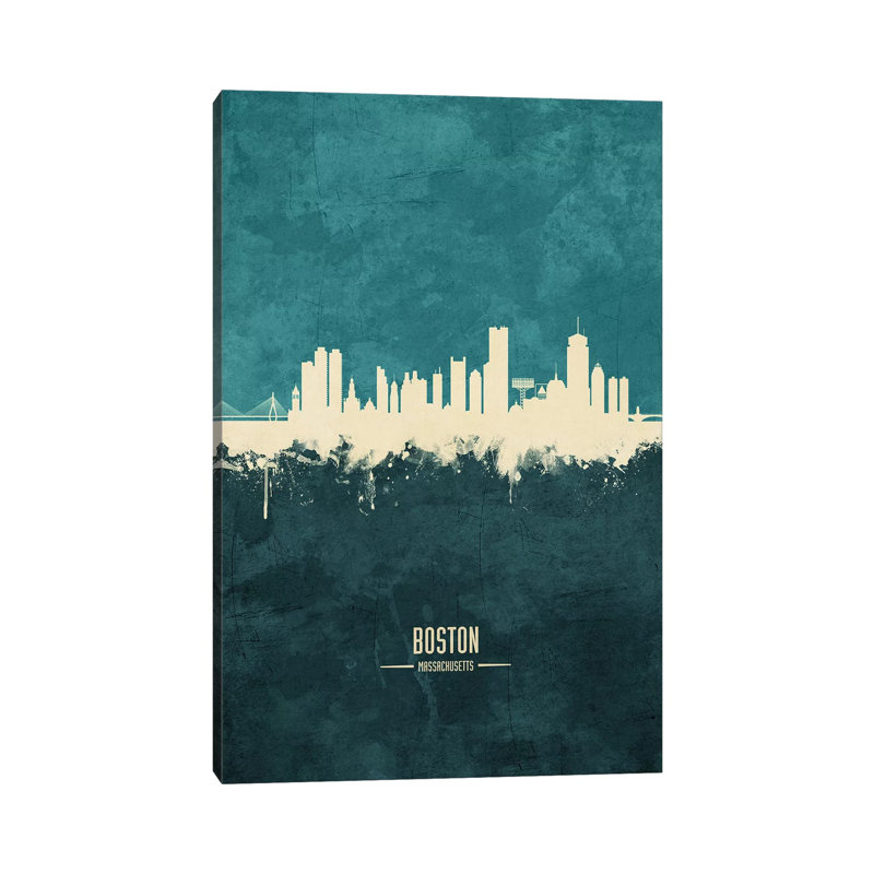 Boston Massachusetts Skyline by Michael Tompsett - Wrapped Canvas Print, 20.32 cm H x 30.48 cm W