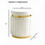 Round Accent Stool Stainless Steel Gold Trim Velvet Fabric