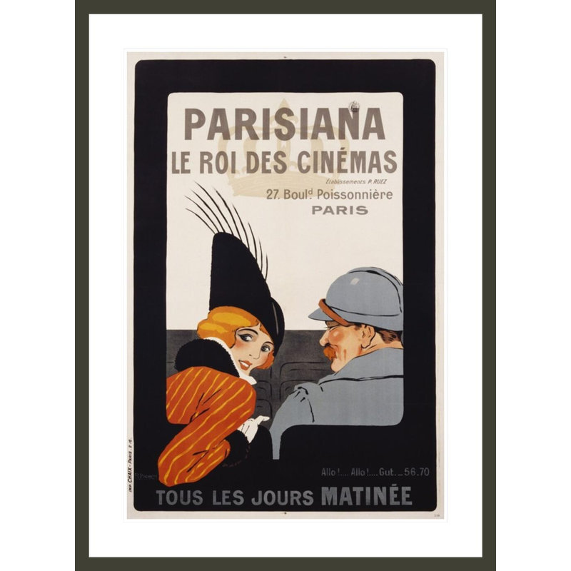 «Parisiana Le Roi des Cinemas» par R. Pichon, impression giclée encadrée, H 41,5 po x l 30,58 po