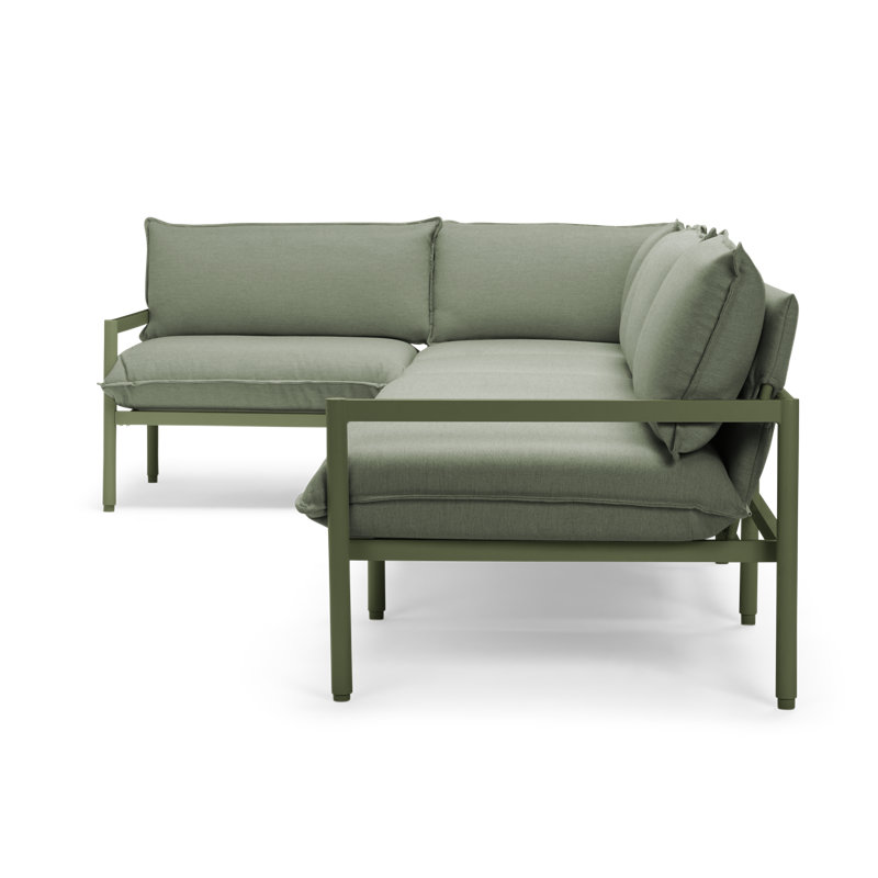 Terra Outdoor 5 - Seat Patio Sectional, Olive
