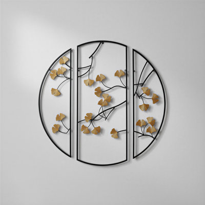 Metal Ginkgo Leaf Wall Art Set