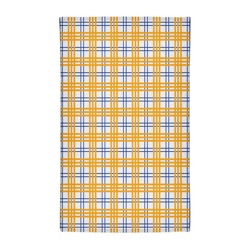 Tapis jaune / blanc à carreaux, Rectangle 3 pi x 5 pi