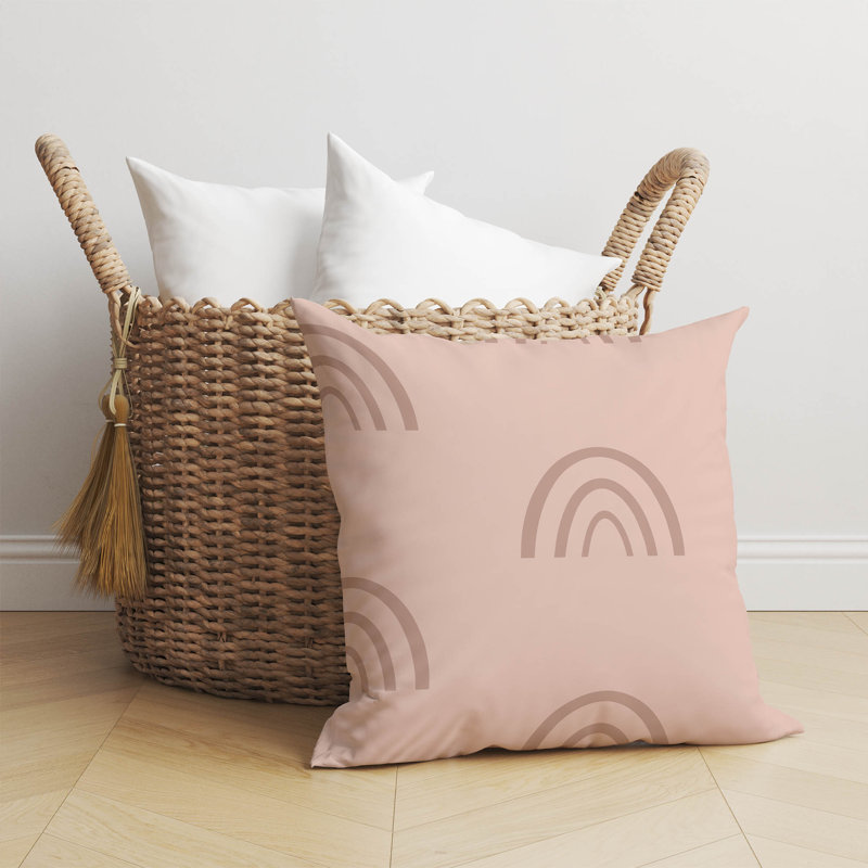 Coussin Plain Bows, Rose, H 20 po x l 20 po