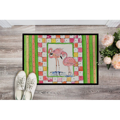 Tapis d'entrée antidérapant Teutopolis Flamingo