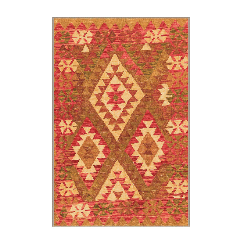 Tapis tissé à la machine Mirle Southwestern en beige / taupe / rouge, Rectangle de 5 pi x 8 pi